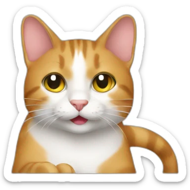 cat capture mouse sticker