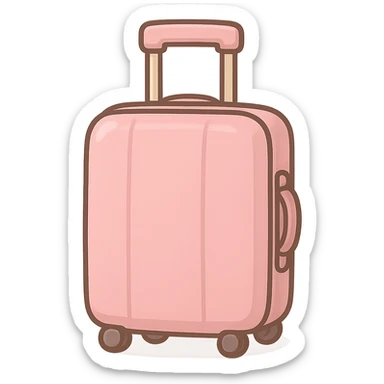pink suitcase, cute sticker