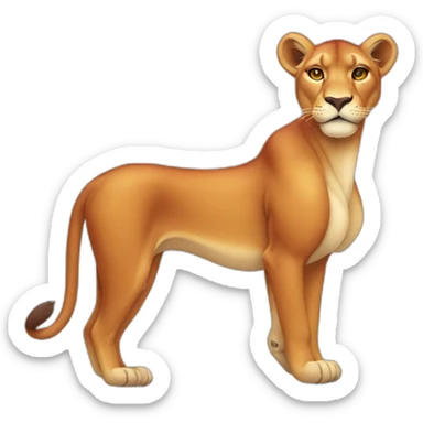 Red lioness sticker