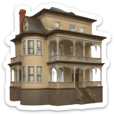 Exclusive pre-Victorian Mansion hotel bird’s house floor plans sticker