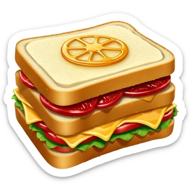 Un sandwich dorato con marmellata e mirtilli sticker