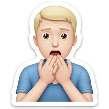 guy choking himself with two hands sticker