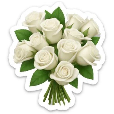 bouquet of white roses sticker