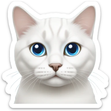 White british cat with blue eyes  sticker