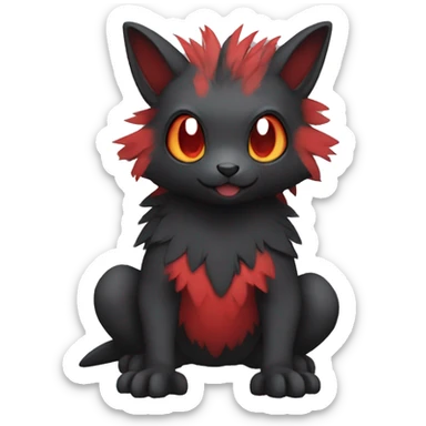 Cute cool black red animal hybrid Fakemon full body sticker