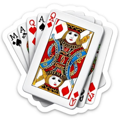 Canasta card game with red and black cards and melds sticker