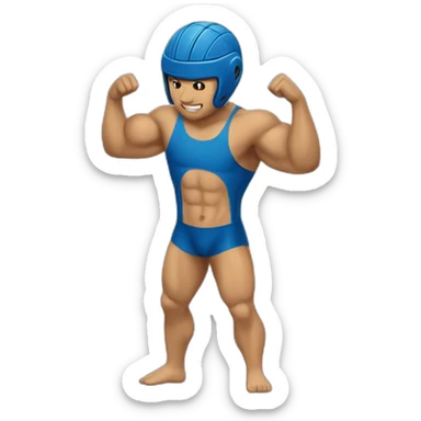 Muscular water polo player sticker