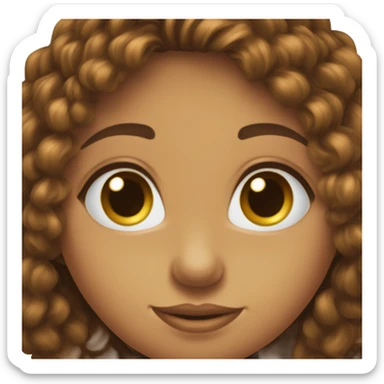 Métisse cheveux bouclé yeux marron fille sticker