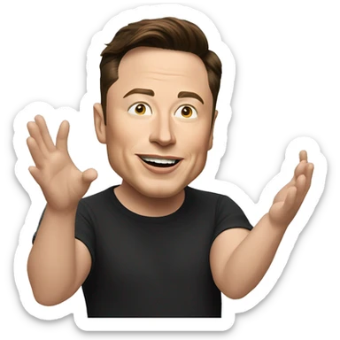 elon musk explaining something with moving hand  sticker