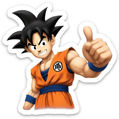 A Goku with a thumbs up sticker
