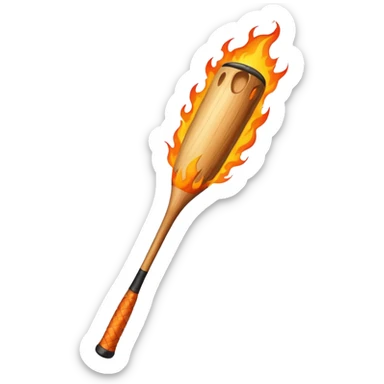 Baseball bat with flames sticker