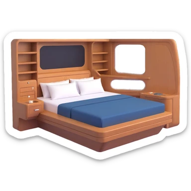 luxury yacht cabin bed sticker