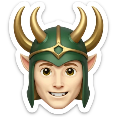 Loki – Horned helmet, mischievous grin








 sticker