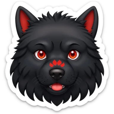 red eyed black dog  sticker