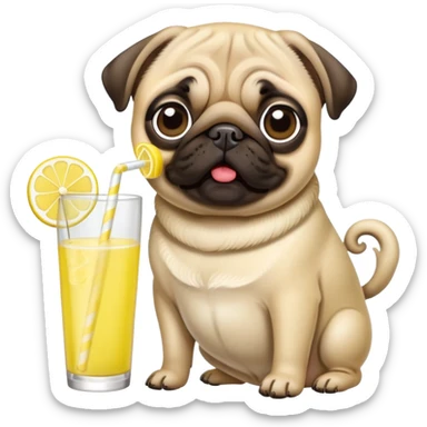 pug with lemonade sticker