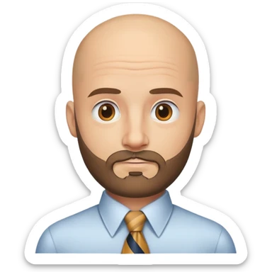 bald man in necktie and beard portrait sticker