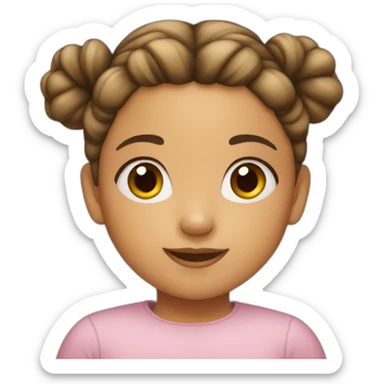 Little girl with a bun hairstyle. sticker