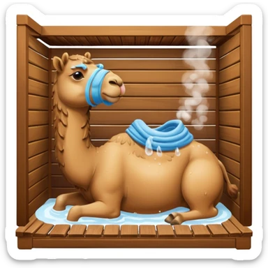 Camel in sauna sticker
