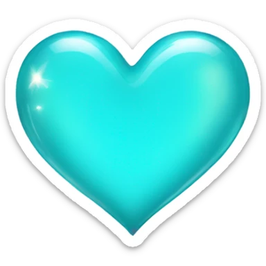 Shiny Aqua heart sticker