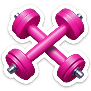 Pink dumbbells on pink circle sticker
