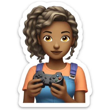 White girl gamer girl sticker