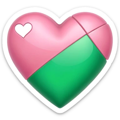 puedes hacer un corazón rosa con un lazo verde?, que sea parecido a este “💝” pero con el lazo verde  sticker