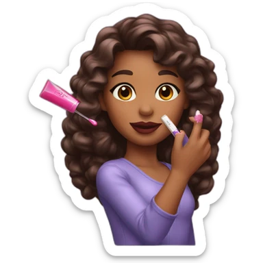 Lip gloss in girl hand sticker