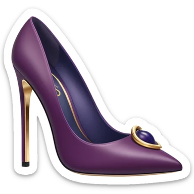 Midnight plum and ultra realistic 10k gold embellishment highly REALISTIC high heel pumps sticker