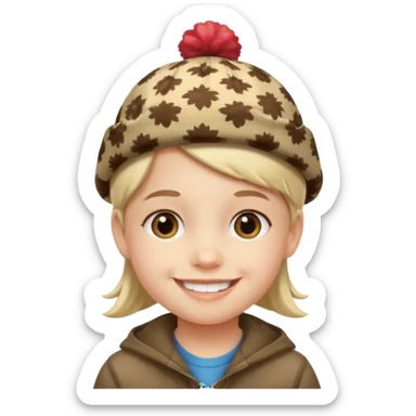 print hat with kid sticker