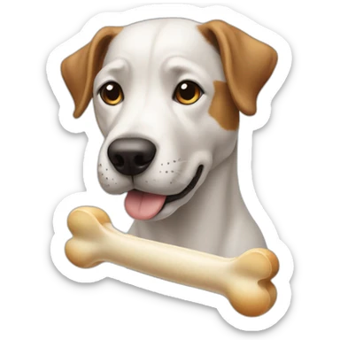 dog thinking about the bone sticker