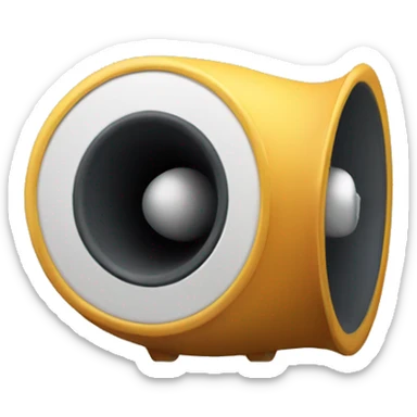 A loudspeaker with a human expression on it sticker