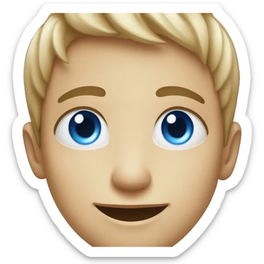 smiling boy looking at viewer with blue eyes sticker