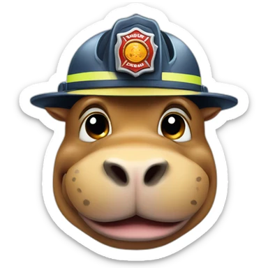 Fireman hippopotamus  sticker