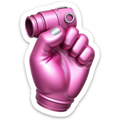 Pink fist grenade sticker