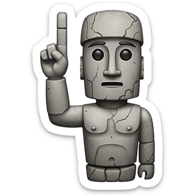Moai making a peace sign sticker