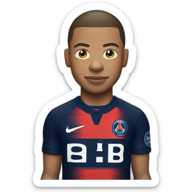 Kylian Mbappe with psg jersey sticker