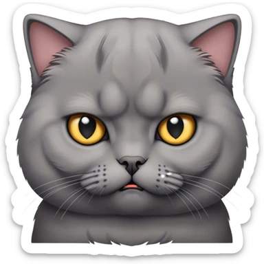 scottish fold gray cat angry sticker