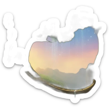 Plunge into the world of a magical water city in an old big tree sticker