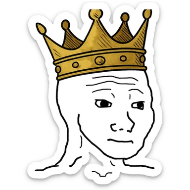 wojak with a crown sticker