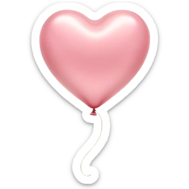 Cinematic tiny floating heart balloon, glossy and round, warm pink hues, slightly transparent with a soft glow, delicate string gently swaying, dreamy and adorable. sticker