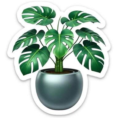 robotic monsterra sticker