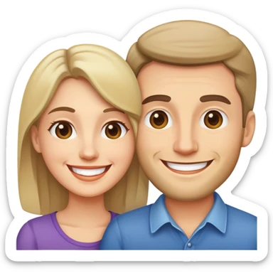 caucasian couple sticker