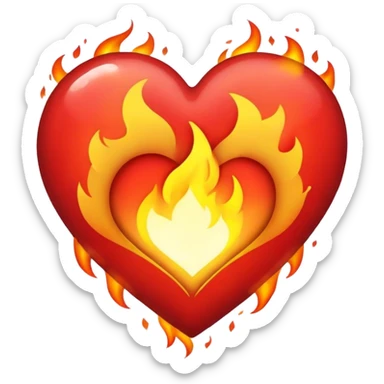 fire heart sticker