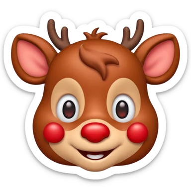 I want a rudolph emoji of just its face sticker