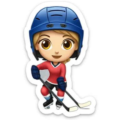 A girl playing hockey sticker