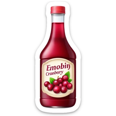 Bottle cranberry juice sticker