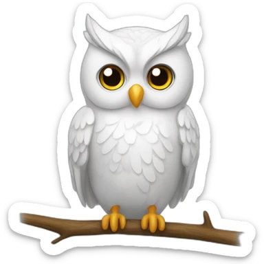 White-owl sticker