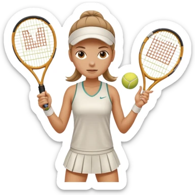 female tennis player sticker