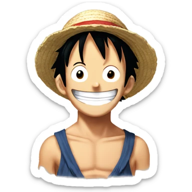 Luffy from one piece smiling sticker