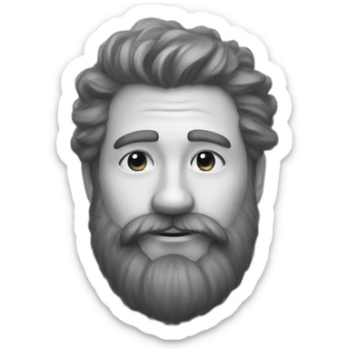 Simple sketch of a beard man, painted only with pencil. No details, just sketch sticker